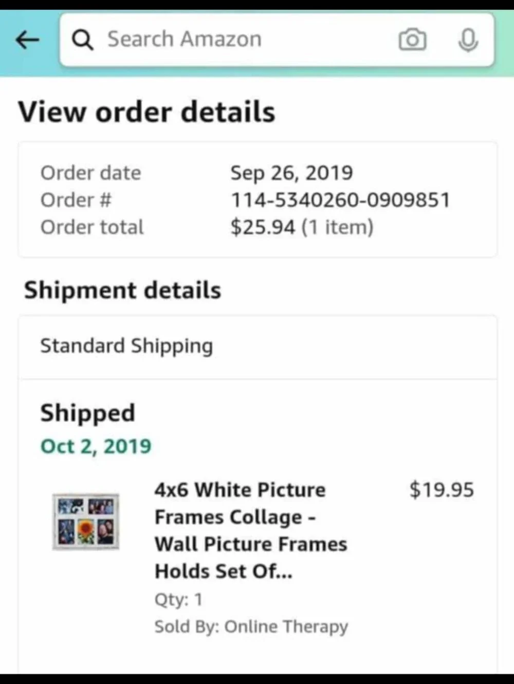 Amazon white 4x6